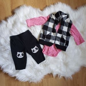 3 piece outfit bundle sz 3 months, Carter's, panda